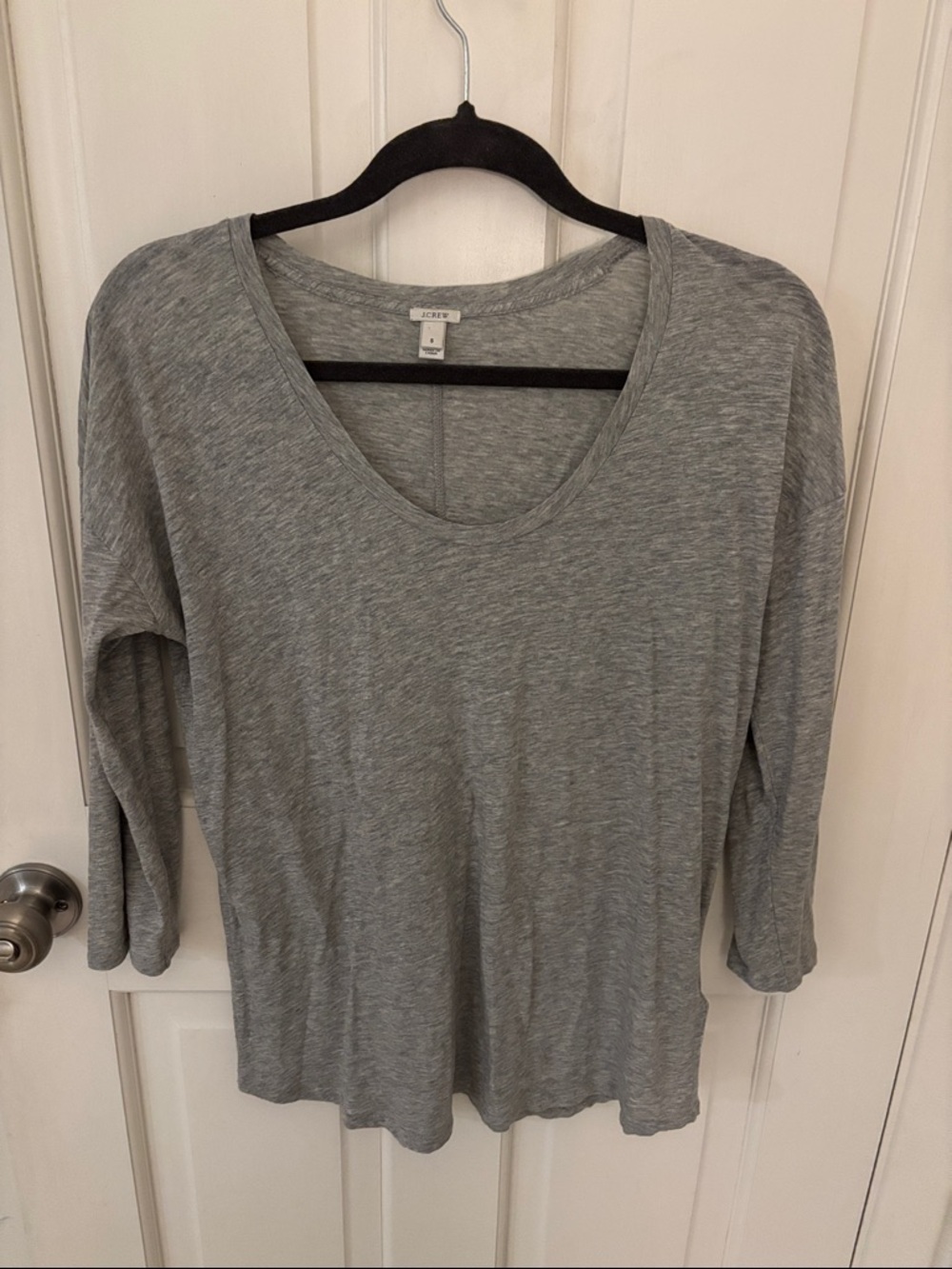 J. Crew Gray Scoop Neck Long Sleeve Tee